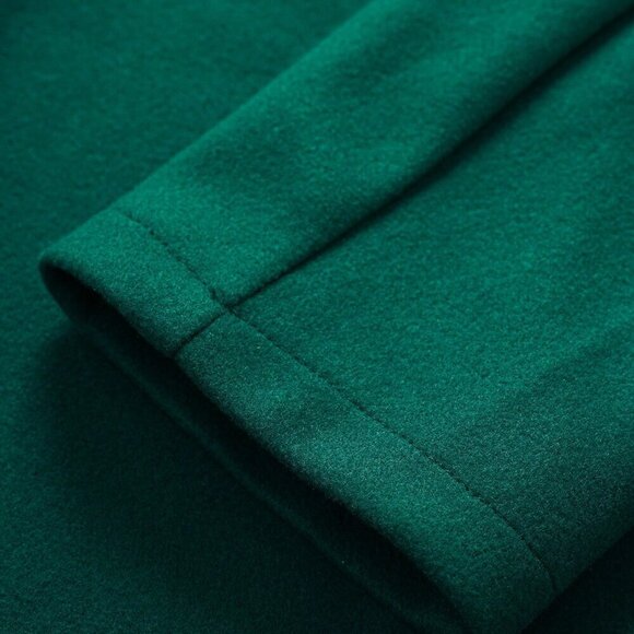 Green Casual Women's Plain Double-Breasted Long Sleeve Long Coat - Picture 6 of 8